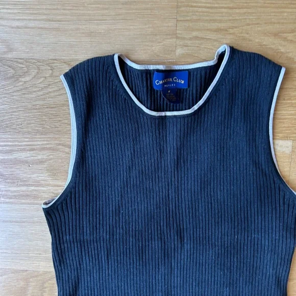 Washable Silk Knit Black Stretchy Tank Top - Picture 6 of 8